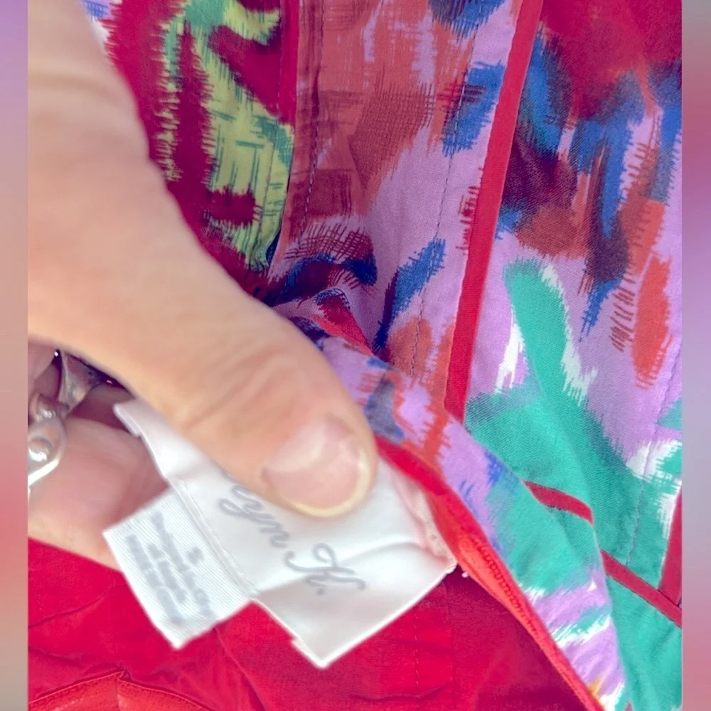 Aryn K "Hyperspace" Strapless Mini Dress | Red & Lavender Multi - Picture 11 of 11